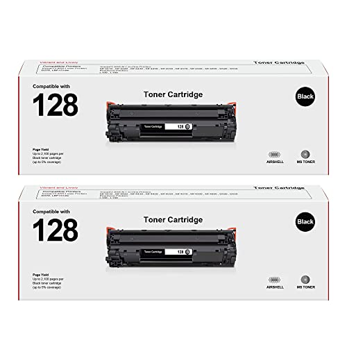 128 Black Toner Cartridge, Replacement for Canon 128 CRG128 High Yield to use with Canon D530 Toner Cartridge ImageCLASS D530 D550 MF4770n FaxPhone L190 L100 Printer, 2 Pack