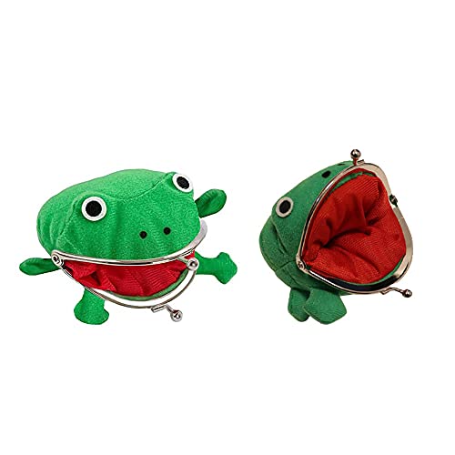 Frog Coin Purse Frog Coin Purses Pouches with Lock Wallet ,2 Pieces ,Green (2 Pieces)