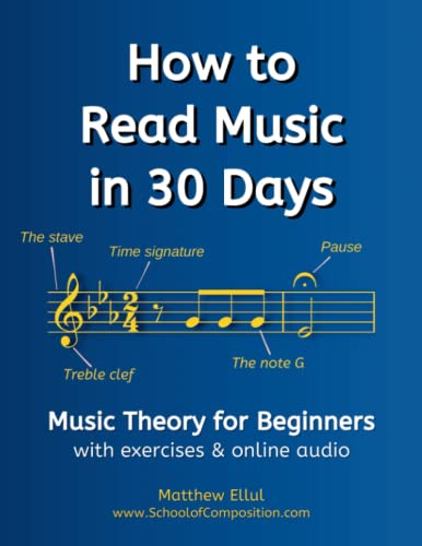 How to Read Music in 30 Days: Music Theory for Beginners - with exercises & online audio (Practical Music Theory)