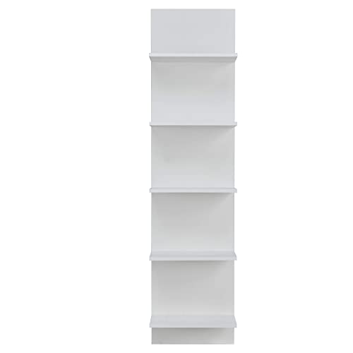 Danya B. Decorative Wall Mount Vertical Shelving Unit  Modern Column Shelves (White)