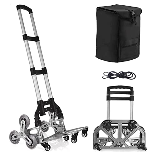 Stair Climbing Hand Truck Heavy-Duty Shopping CartHeavy-Duty Hand Truck Portable Folding Cart for Moving with Universal Wheels and with Removable Waterproof Canvas Bag.