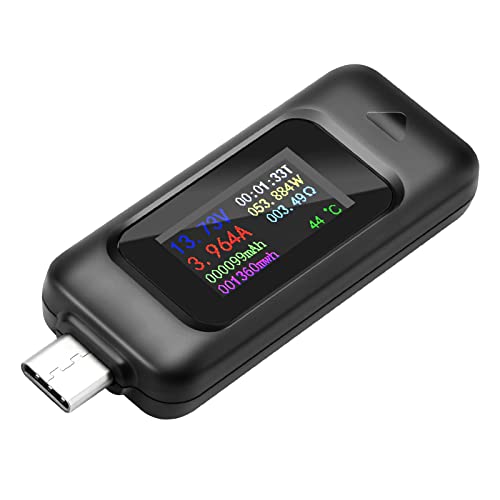 MakerHawk Type-C USB Meter Tester Power Meter USB Multimeter Voltage and Current Tester 0-5.1A 4-30V USB Power Tester Multi-function Tester Display Capacity Voltage Current Detector