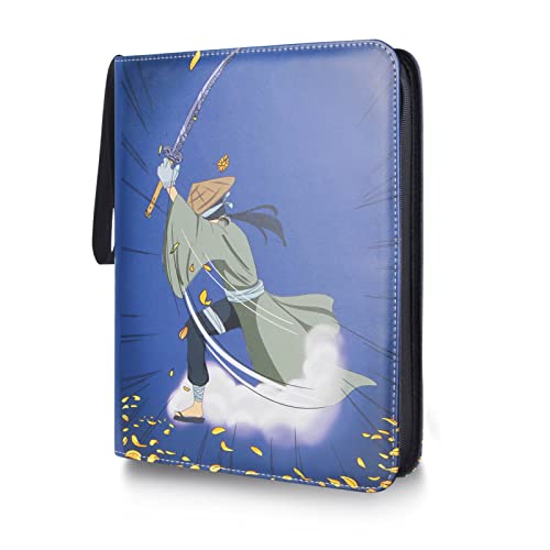 Wemeier Binder Compatible with Naruto Cards with 40 Card Sleeves, 720 Card Holders Book for Naruto Trading Cards, Carrying Case Card Collector Album with zipper and Wristband