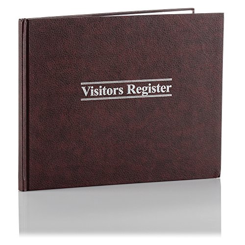 Wilson Jones S490 Visitor Register Book, Red Hardcover, 112 Ruled Pages, 8 1/2 x 11