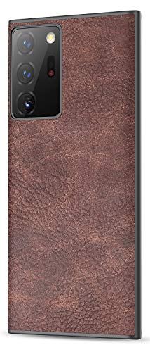 SALAWAT Galaxy Note 20 Ultra Case, Slim PU Leather Vintage Shockproof Phone Case Lightweight Soft TPU Bumper Hard PC Hybrid Protective Case for Samsung Galaxy Note 20 Ultra 5G 6.9 Inch (Dark Brown)