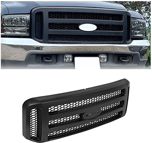 ECOTRIC New Front Grille Grill Compatible with 1999 2000 2001 2002 2003 2004 F250 F350 SUPER DUTY Excursion Black Grille Mesh Style