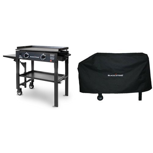 Blackstone 28 inch Outdoor Flat Top Gas Grill Griddle Station - 2-burner - Propane Fueled - Restaurant Grade - Professional Quality with Cover