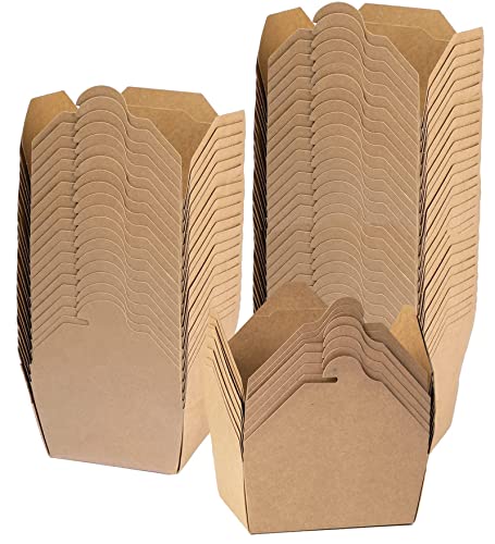 Cezoyx 60 Pack 30 Oz Take Out Food Containers - Disposable Brown Paper Food To Go Box Leak Grease Resistant Kraft Lunch Meal Food Boxes for Restaurant, Catering, Party, Concession Stand, Picnic