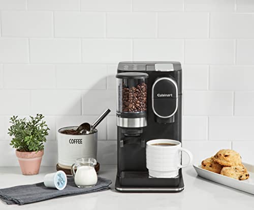 Cuisinart Single Serve Coffee Maker + Coffee Grinder, 48-Ounce Removable Reservoir, Black, DGB-2