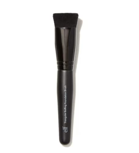 e.l.f. Triangular Buffing Foundation Brush, Makeup Brush For Sculpting & Defining, Made With Synthetic Bristles