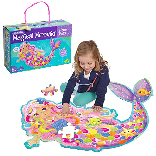 Peaceable Kingdom Shimmery Magical Mermaid Floor Puzzle