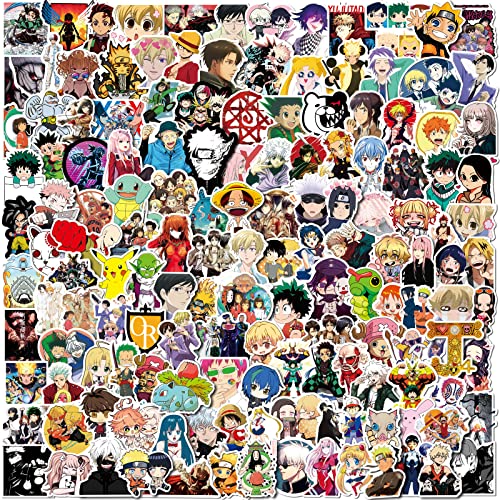 200PCS Anime Stickers Mixed Pack,Trendy Various Manga Stickers Vinyl Decals for Hydroflask Water Bottles Book MacBook Laptop Phone Case