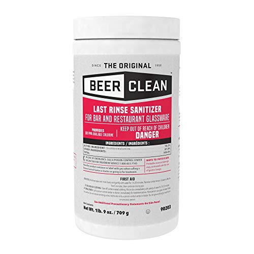 BEER CLEAN 90203 Last Rinse Sanitizer for Commercial Restaurant Barware & Glass Cleaning System, Powder, 25-Ounce