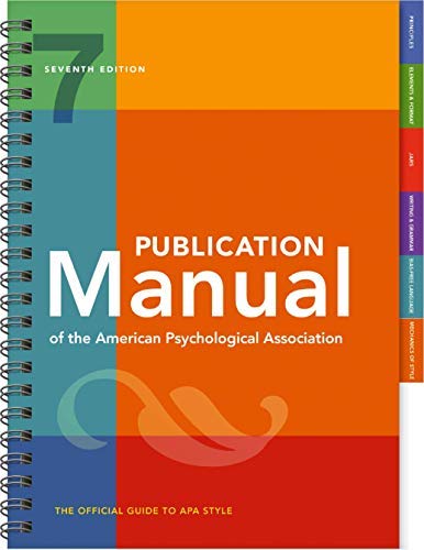 NEW-PUBLICATION MANUAL OF THE AMERICAN PSYCHOLOGICAL ASSOCIATION, SEVENTH EDITION