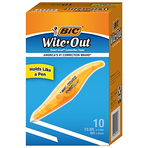 BIC Wite-Out Exact Liner Correction Tape, White, 1/5 in x 19-8/10 ft (W x L)