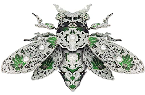 Piececool Metal 3D Puzzles for Adults, Cicada 3D Model Building Kits Insect Themed Animal Fashion Brooch Assembling DIY Crafts Creative Gifts