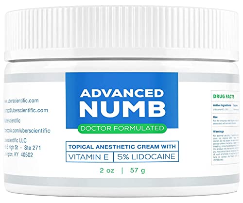 Advanced Numb (2 oz 5% Lidocaine Pain Relief Cream, Lidocaine Ointment, Numbing Cream, Made in USA