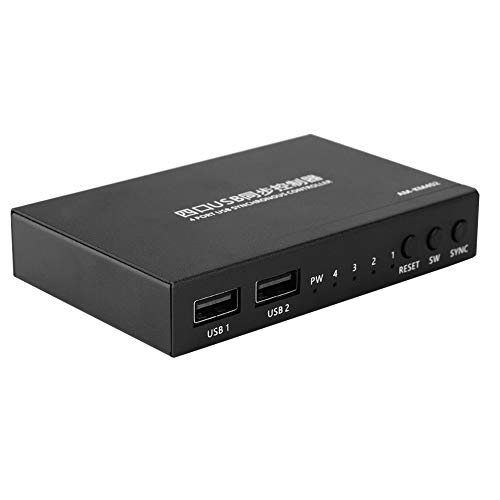 Aimos 1-for-4 4 Ports Splitter,Multifuncional Keyboard Mouse Synchronizer Controller KVM Switcher Splitter,USB2.0 Full Speed Technology 12Mbps Controller,for Windows/Linux/Android/Netware