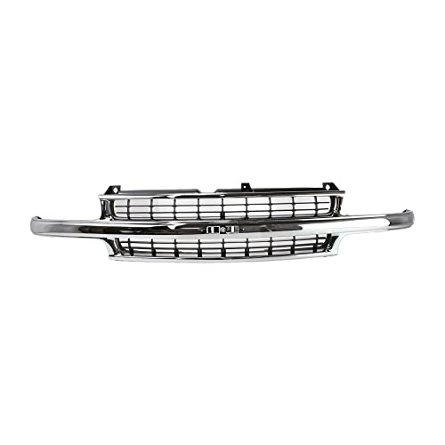 Garage-Pro Grille Assembly Compatible with 2000-2006 Chevrolet Tahoe, Fits 1999-2002 Chevrolet Silverado 1500, Fits 1999-2002 Chevrolet Silverado 2500 Chrome Shell with Black Insert