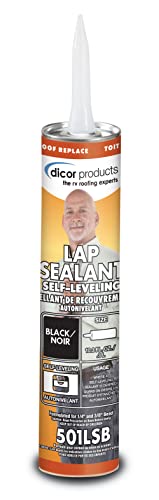 Dicor 501LSB-1 Self-Leveling HAPS-Free Lap Sealant - Black, Ideal for RV Roofing and Appliance Application