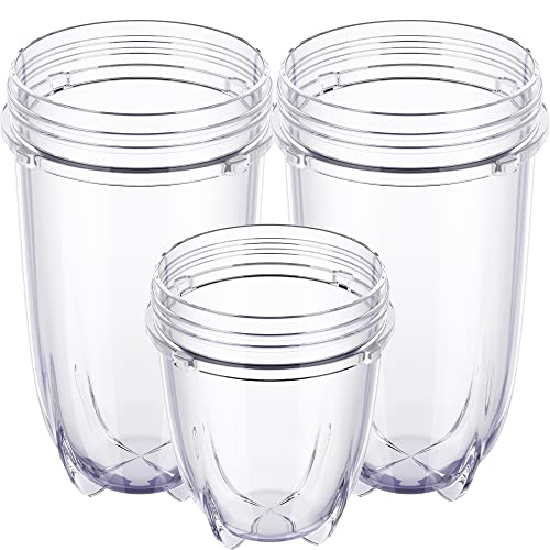 3-pack 16 ounce Cup and 12 ounce Short Cup Replacement Cup Set Fits for Magic Bullet Blenders Cup for 250w MB1001 Series)