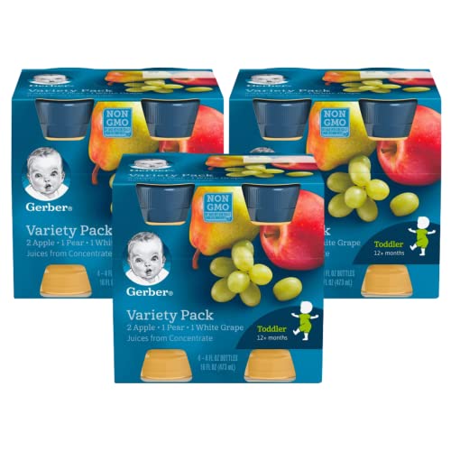 Gerber, 100% Juice Variety Pack 16 Ounce (Pack of 3)