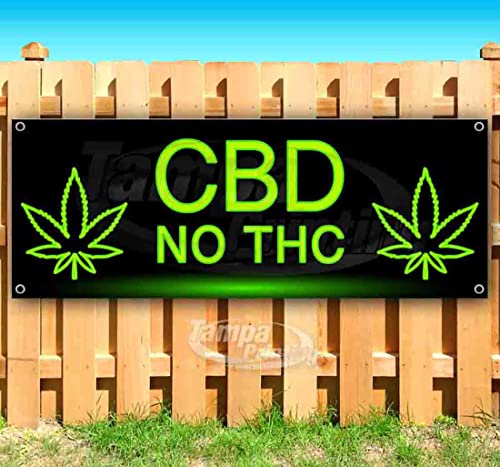 Cbd No THC Banner 13 oz | Non-Fabric | Heavy-Duty Vinyl Single-Sided with Metal Grommets