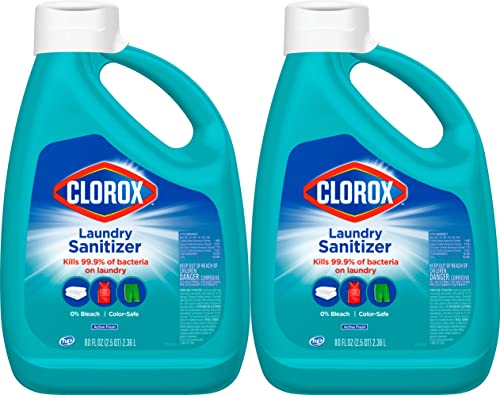 Clorox Laundry Sanitizer, Kills 99.9% of Odor-Causing Bacteria on Laundry, 80 Fl Oz, Pack of 2