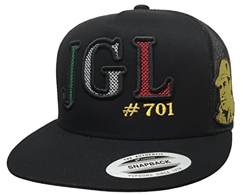 Mxico JGL Black el Chapo Guzman 2 Logos hat Black mesh Snapback