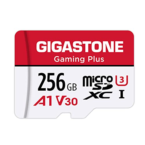 [Gigastone] 256GB Micro SD Card, Gaming Plus, MicroSDXC Memory Card for Nintendo-Switch, Steam Deck, 4K Video Recording, UHS-I A1 U3 V30 C10, up to 100MB/s, with Adapter