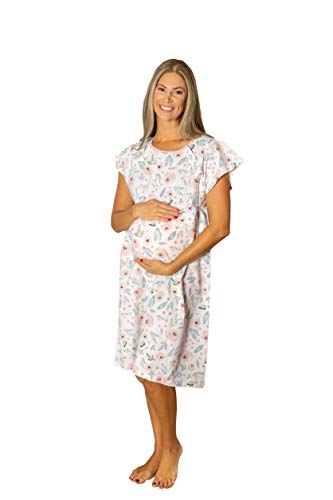 Baby Be Mine Gownies - Labor & Delivery Maternity Hospital Gown Maternity, Hospital Bag Must Have, Best (S/M pre pregnancy 0-10, Ivy)