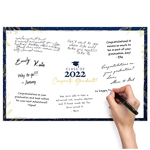 Graduation Party Supplies 2022 - Graduation Signature Board, Guest Book to Sign In - Graduation Games for Parties 2022 - Create a Personalized Graduation Gifts Graduation Decorations 2022 - Unframed