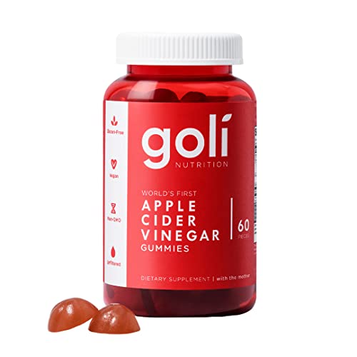 Goli Apple Cider Vinegar Gummy Vitamins - 60 Count - Vitamins B9 & B12, Gelatin-Free, Gluten-Free, Vegan & Non-GMO