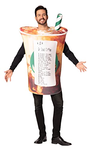 Rasta Imposta Barista's Nightmare Coffee Cup Costume Java Joe Funny Cosplay Party Costumes, Adult One Size