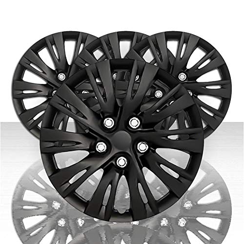 Auto Reflections Set of 4 16" 10 Split Spoke Wheel Covers for Toyota Camry - Gloss Black 2012-14