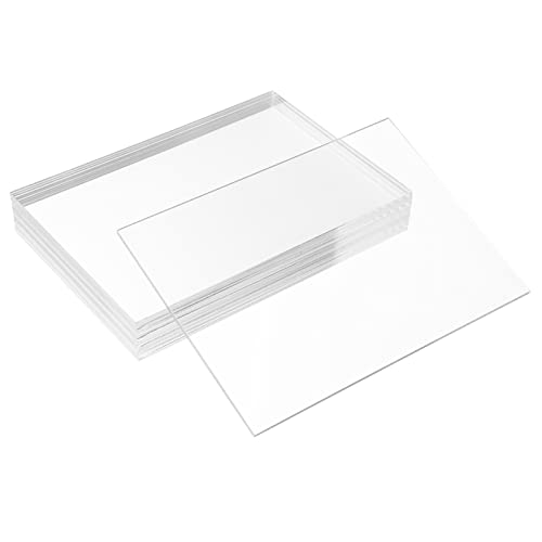 KAITELA 10 Pack Clear Acrylic Sheet 8" x 10" Cast Plexiglass Panel 1/8" Thick (3mm) Transparent Plastic Sheets for Sign, Craft, Display Projects, Laser Cutting, Engraving