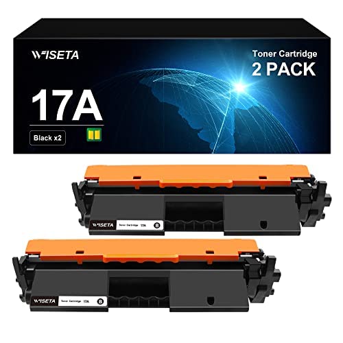 WISETA Compatible 17A CF217A Toner Cartridge Replacement for HP 17A CF217A Toner Compatible with Laserjet Pro M102w M130nw M130fw M130fn M102a M130a Pro MFP M130 M102 Series Printer (2 Black)