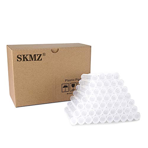 SKMZ Plastic Tubes Empty Clear 0.5ml 1ml Cartridges Packaging pipes with Child Protect Squeeze Top Caps (100 PCS)