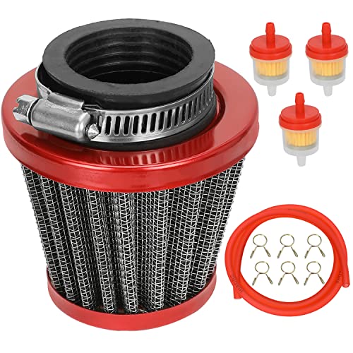 GREHUA 35mm Air Filter for 50cc 70cc 90cc 110cc 125cc SSR Tao Tao TBR7 125D DB14 GK110 XR50 XR70 CRF50 PW80 Motovox MVX70 MVX110 Sunl Baja Roketa Moped Dirt Pit Bike ATV 4 Wheeler Quad Dune Buggy Red