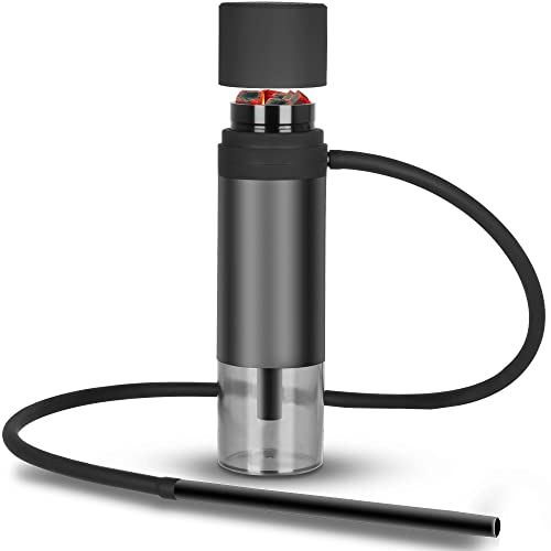 Portable Hookah Set Cup 9.8'' Car Travel Shisha Hookah with Everything (Black)