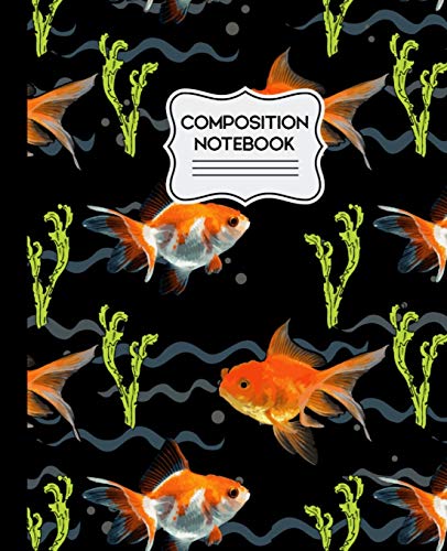 Composition Notebook: 7.5" X 9.25" Goldfish Pattern - 110 Wide Ruled Pages