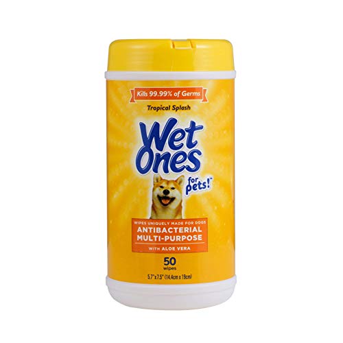 Wet Ones for Pets Multi-Purpose Dog Wipes with Aloe Vera for All Dogs in Tropical Splash, Wipes for Paws & All Purpose | 50 Ct Cannister