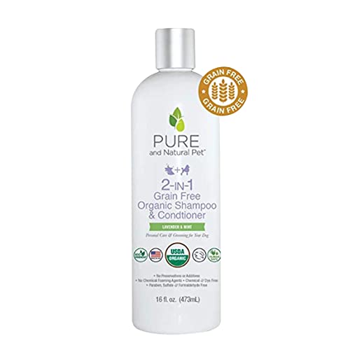 USDA Certified Organic 2-in-1 Grain Free Organic Shampoo and Conditioner Lavender & Mint 16 oz. (PN260)