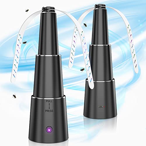 Grarg 2 Pack Fly Fans for Tables Rechargeable, Fodable Fly Repellent Fan for Tables Indoor Outdoor with Holographic Blades Keep Flies Away, Bug Fans for Party, BBQ, Picnics, No Installation Required