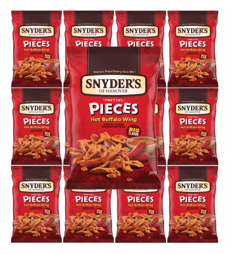 Snyder's Pretzel Pieces, Hot Buffalo Wing, 2.25oz Bags, Pack of 8