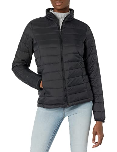 Amazon Essentials Women's Lightweight Long-Sleeve Water-Resistant Puffer Jacket (Available in Plus Size), Black, X-Small