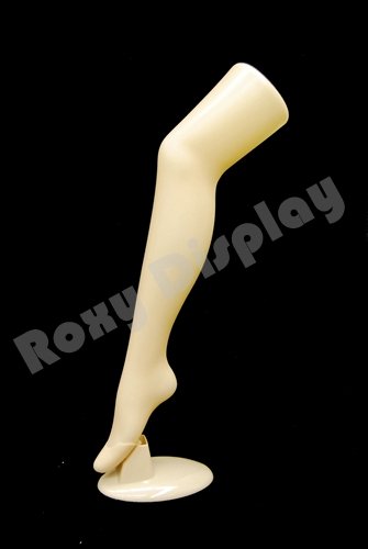 (PS-5020) ROXYDISPLAY Female full round plastic mannequin leg. Good for display hosiery, sox, sock.