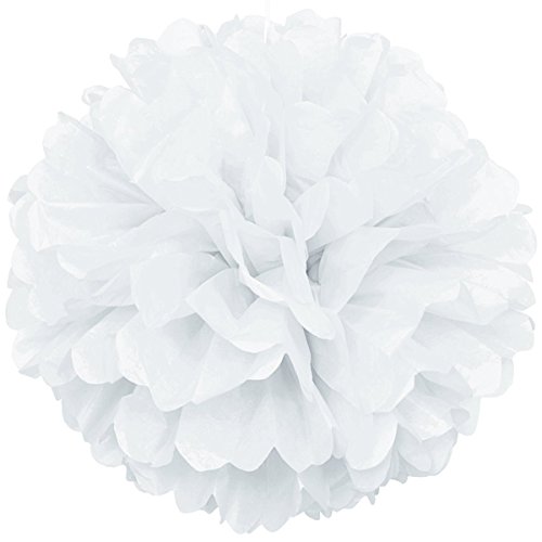 Lightingsky 10pcs DIY Decorative Tissue Paper Pom-poms Flowers Ball Perfect for Party Wedding Home Outdoor Decoration (10-inch Diameter, White)