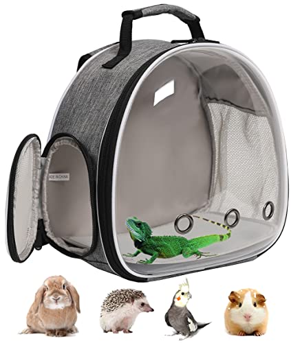 Guinea Pig Backpack Carrier, Space Capsule Clear Bubble Window Small Animal Reptile Bearded Dragon Carrier Backpack for Bird Dragon Rat