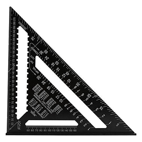 12 Inch Triangle Angle Ruler, Aluminum Alloy Triangle Shape Square Ruler Triangle Angle Ruler Measuring Layout Tool